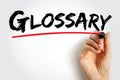 Glossary text quote, concept background