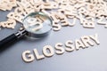 Glossary topic with magnifying glass