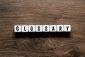 Glossary - word concept on building blocks, text Royalty Free Stock Photo