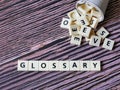 Glossary word made from square letter tiles