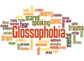 Glossophobia fear of speaking in public word cloud concept 2 Royalty Free Stock Photo