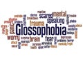 Glossophobia fear of speaking in public word cloud concept Royalty Free Stock Photo