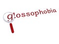 Glossophobia with magnifiying glass Royalty Free Stock Photo