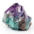 A glossy Alexandrite nugget with a color shifting effect, displayed on a white background, Ai Generated
