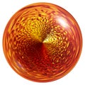 Glossy amber crystal sphere. Glass ball isolated on white background, 3d render