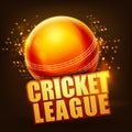 Glossy Ball for Cricket League concept.