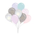 Glossy balloons. bunch For birthday, baby shower or holidays design.