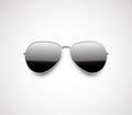 Glossy black aviator sunglasses design