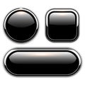 Glossy black buttons Royalty Free Stock Photo