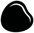 Glossy black drop icon abstract smooth stone or liquid blob shape vector graphic Royalty Free Stock Photo
