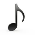 Glossy Black Eighth Note Musical Symbol on a White Background musical note quaver Royalty Free Stock Photo