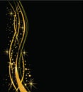 Glossy black and gold background