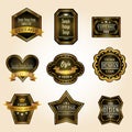 Glossy black gold vintage and retro badges design Royalty Free Stock Photo