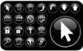 Glossy black icons part3 Royalty Free Stock Photo