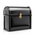 Glossy Black Mailbox on White Background