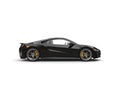 Glossy black modern super sports car - side view Royalty Free Stock Photo