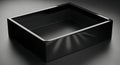 Glossy Black Rectangular Box on Dark Surface Royalty Free Stock Photo