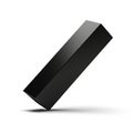 Glossy Black Rectangular Prism Object on a White Background shape geometric Royalty Free Stock Photo
