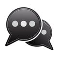Glossy Black Speech Bubbles with Punctuation Marks for Communication and Discussion Royalty Free Stock Photo