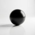 Glossy black sphere on a reflective Royalty Free Stock Photo