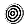 Glossy Black and White Concentric Circles Target Object on White Background bullseye Royalty Free Stock Photo
