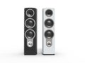 Glossy black and white speakers Royalty Free Stock Photo