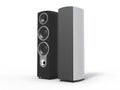 Glossy black and white speakers Royalty Free Stock Photo