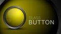 Glossy blank yellow button for web design.