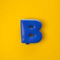 Letter glossy B blue balloon font. 3d illustration Royalty Free Stock Photo