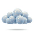 Glossy Blue Bubble Cloud Background On White BG Royalty Free Stock Photo