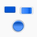 Three Glossy Blue Buttons Vector Illustration Royalty Free Stock Photo