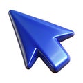 Glossy blue computer mouse pointer arrow icon Royalty Free Stock Photo