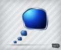 Glossy blue speech bubble Royalty Free Stock Photo