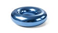 Glossy Blue Torus Shape on White Background Royalty Free Stock Photo