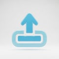 Glossy Blue Upload Icon with Subtle Gradient on White Background upload symbol data transfer Royalty Free Stock Photo