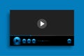 Glossy blue video player template design Royalty Free Stock Photo