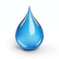 Glossy Blue Water Droplet Icon Isolated On White Background Royalty Free Stock Photo