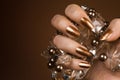 Glossy brown nails Royalty Free Stock Photo