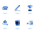 Glossy Business and Office Icon Set