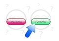 Glossy button choice backward or forward illustrations