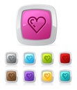 Glossy button - heart shape Royalty Free Stock Photo