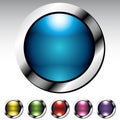 Glossy Button Metallic Set Royalty Free Stock Photo