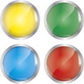 Glossy button set illustration in red green yellow blue Royalty Free Stock Photo