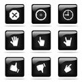 Glossy buttons with icons set Royalty Free Stock Photo