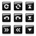 Glossy buttons with icons set Royalty Free Stock Photo