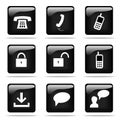 Glossy buttons with icons set Royalty Free Stock Photo