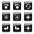 Glossy buttons with icons set Royalty Free Stock Photo