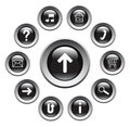 Glossy buttons with symbols. Royalty Free Stock Photo