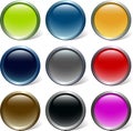 Glossy buttons vector set Royalty Free Stock Photo