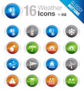 Glossy Buttons - Weather Icons Royalty Free Stock Photo